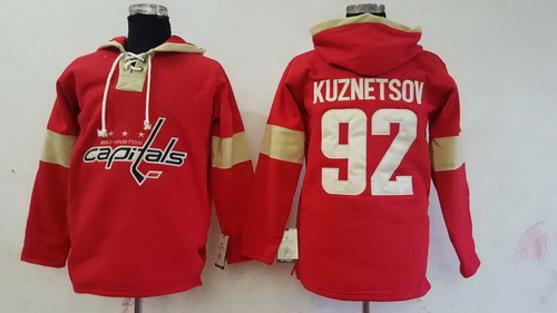Men's Washington Capitals #92 Evgeny Kuznetsov 2014 Red Old Time Hockey Hoodie