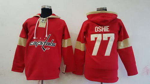 Men's Washington Capitals #77 T.J. Oshie 2014 Red Old Time Hockey Hoodie