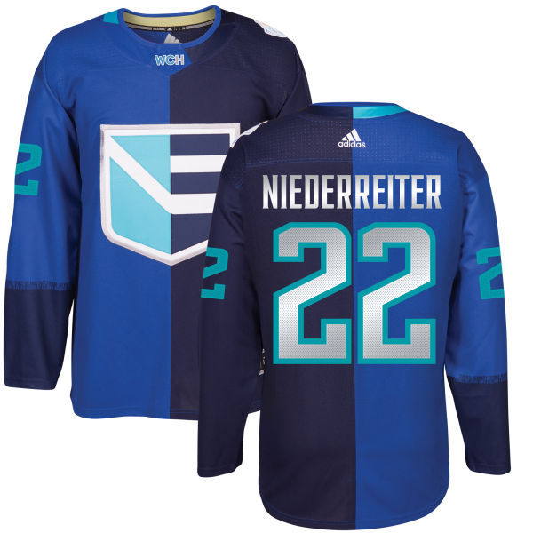 Men's Europe Hockey #22 Nino NIEDERREITER adidas Royal World Cup of Hockey 2016 Premier Player Jersey