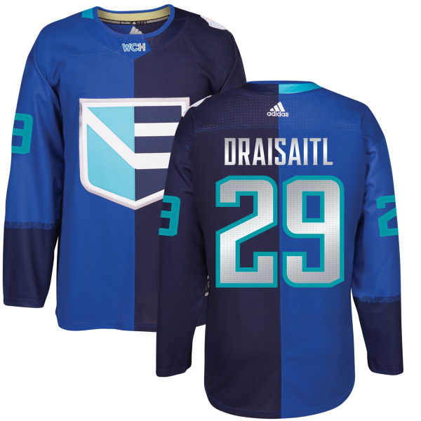 Men's Europe Hockey #29 Leon DRAISAITL adidas Royal World Cup of Hockey 2016 Premier Player Jersey