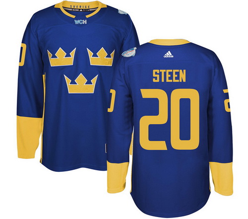 Men's Team Sweden #20 Alexander Steen Adidas Blue 2016 World Cup of Hockey Jersey