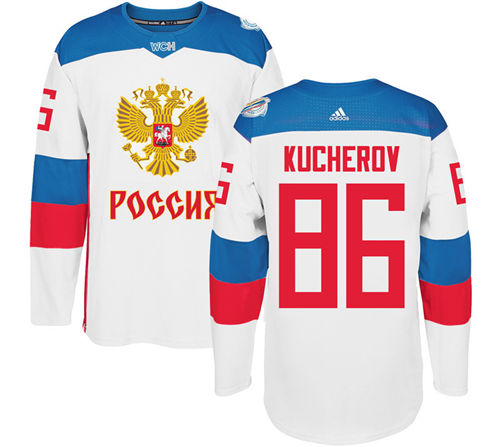 Men's Team Russia #86 Nikita Kucherov Adidas White 2016 World Cup Of Hockey WCH Game Jersey