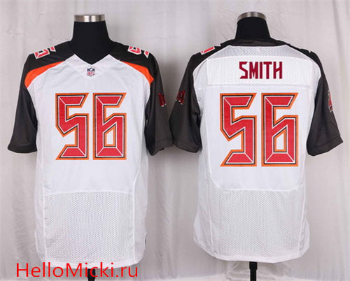 Men's Tampa Bay Buccaneers #56 Jacquies Smith Game White Road Nike Elite Jersey