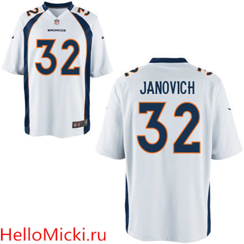 Men's Denver Broncos #32 Andy Janovich White Road Nike Elite Jersey