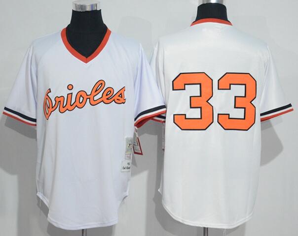 Men's Baltimore Orioles Retired Player #33 Eddie Murray White Pullover Throwback Jersey By Mitchell & Ness