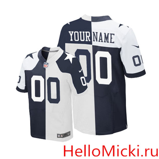 Men's Dallas Cowboys Custom Navy/White Throwback Two Tone NFL Nike Elite Personal Jersey