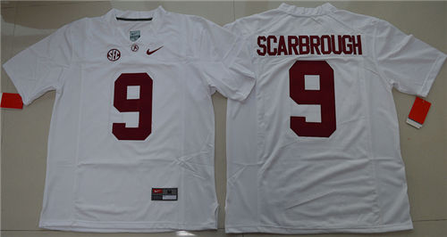 Men's Alabama Crimson Tide #9 Bo Scarbrough Nike White Limited College Football Jersey S-3XL