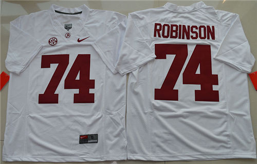 Men's Alabama Crimson Tide #74 Cam Robinson Nike White Limited College Football Jersey S-3XL