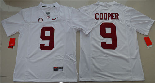 Men's Alabama Crimson Tide #9 Amari Cooper Nike White Limited College Football Jersey  S-3XL