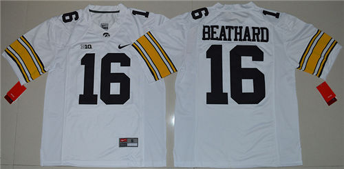 Men's Iowa Hawkeyes #16 C.J Beathard Nike White Big 10 Limited College Football Jersey S-3XL