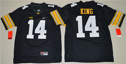 Men's Iowa Hawkeyes #14 Desmond King Nike Black Big 10 Limited College Football Jersey S-3XL