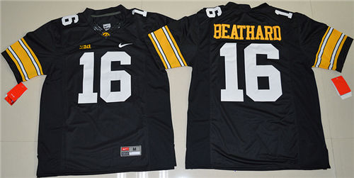 Men's Iowa Hawkeyes #16 C. J. Beathard Nike Black Big 10 Limited College Football Jersey S-3XL