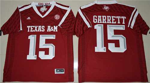 Youth Texas A&M Aggies #15 Myles Garrett Red Adidas NCAA College Football Jersey