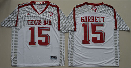 Youth Texas A&M Aggies #15 Myles Garrett White Adidas NCAA College Football Jersey