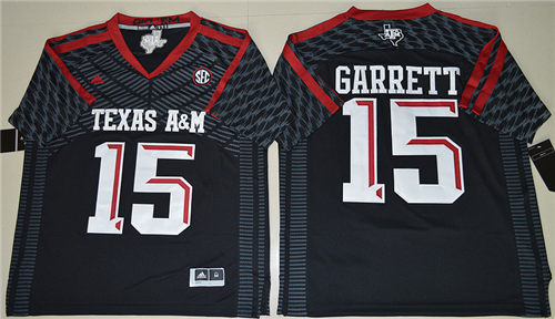 Youth Texas A&M Aggies #15 Myles Garrett Black Adidas NCAA College Football Jersey