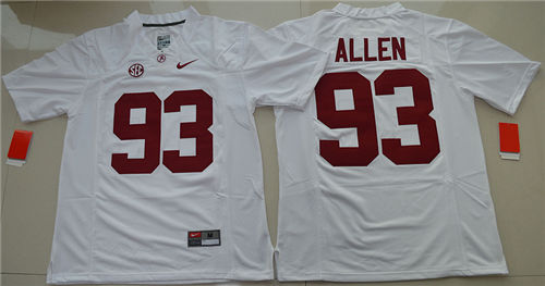 Youth Alabama Crimson Tide #93 Jonathan Allen White Limited Stitched College Football Nike NCAA Jersey