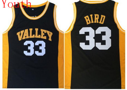 Youth Springs Valley High School #33 Larry Bird Black Kid's College Basketball Jersey