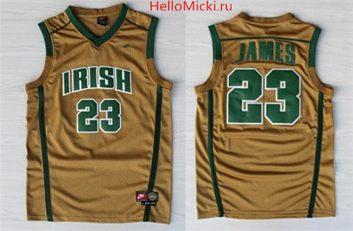 Youth St. Vincent-St. Mary High School #23 Lebron James Nike Gold Fighting Irish Basketball Jersey