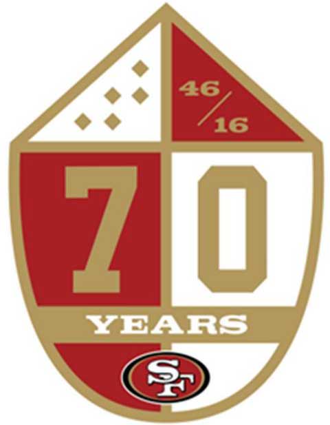 NFL San Francisco 49ers 1946-2016 70Th Anniversary Patch