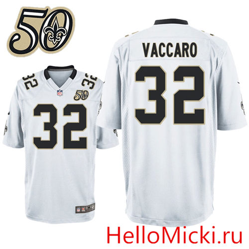 Mens New Orleans Saints #32 Kenny Vaccaro Nike White 1967-2016 50Th Patch Anniversary Elite Jersey