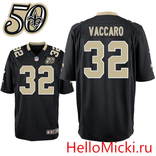 Mens New Orleans Saints #32 Kenny Vaccaro Nike Black 1967-2016 50Th Patch Anniversary Elite Jersey