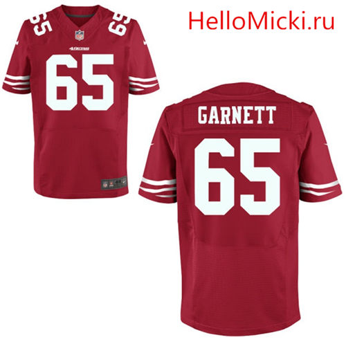 Men's San Francisco 49ers #65 Joshua Garnett Red Nike Elite Football Jersey