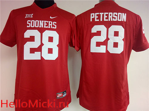 Women's Oklahoma Sooners #28 Adrian Peterson Red Nike Limited College Football  Jersey