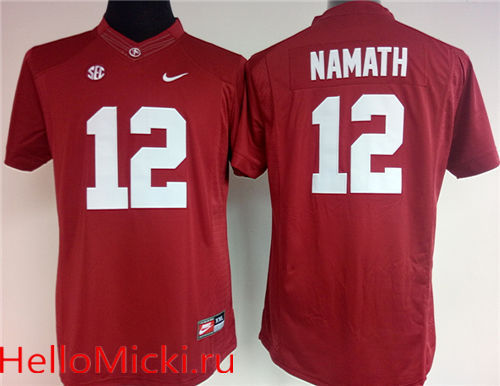 Women's Alabama Crimson Tide #12 Joe Namath Red Limited Stitched College Football Nike NCAA Jersey