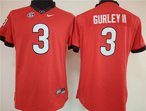 Women's Georgia Bulldogs #3 Todd Gurley Red Nike College Football Jersey