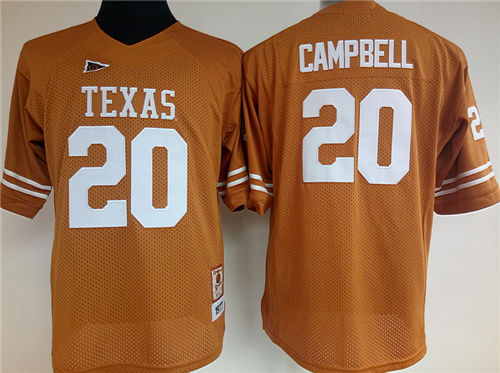 Women's NCAA Texas Longhorns #20 Earl Campbell Orange Throwback College Football Jersey