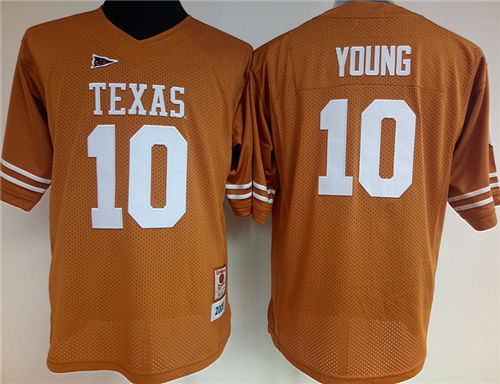 Women's NCAA Texas Longhorns #10 Vince Young Orange Throwback College Football Jersey