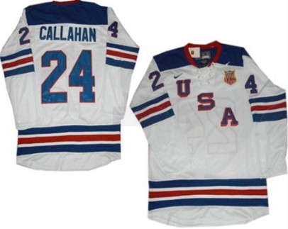 Men's #24 Ryan Callahan Nike 2010 Olympics Team USA White Hockey Jersey