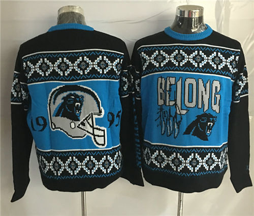 Men's Carolina Panthers Crew Neck Football Ugly Sweater