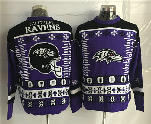 Men's Baltimore Ravens Crew Neck Football Ugly Sweater