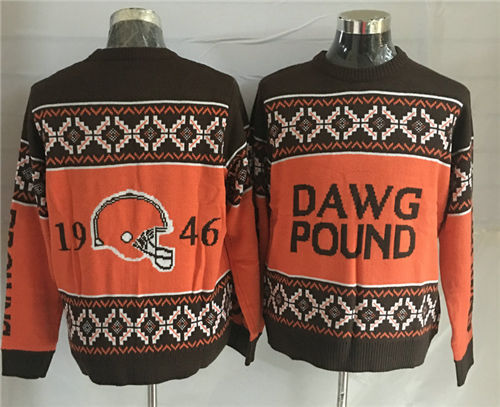 Men's Cleveland Browns Crew Neck Football Ugly Sweater