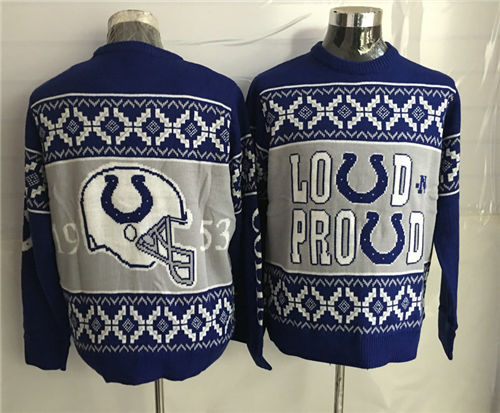 Men's Indianapolis Colts Crew Neck Football Ugly Sweater