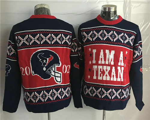 Men's Houston Texans Crew Neck Football Ugly Sweater
