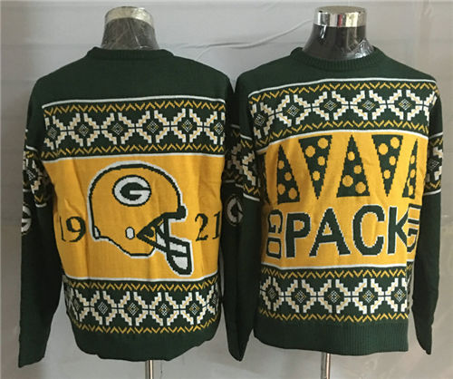 Men's Green Bay Packers Crew Neck Football Ugly Sweater