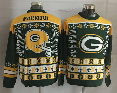 Men's Green Bay Packers Crew Neck Football Ugly Sweater