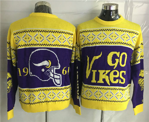 Men's Minnesota Vikings Crew Neck Football Ugly Sweater