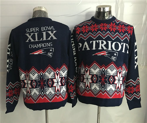 Men's New England Patriots Crew Football Ugly Sweater 2