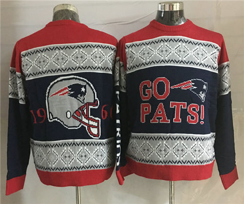 Men's New England Patriots Crew Neck Football Ugly Sweater 3