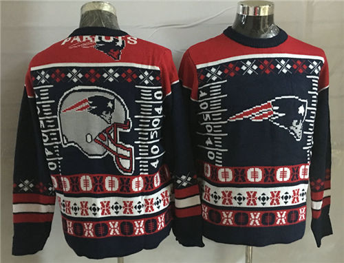 Men's New England Patriots Crew Neck Football Ugly Sweater 1