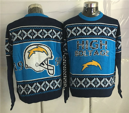 Men's San Diego Chargers Crew Neck Football Ugly Sweater