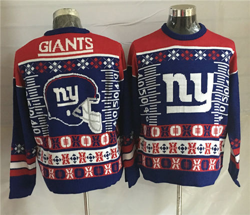Men's New York Giants Crew Neck Football Ugly Sweater