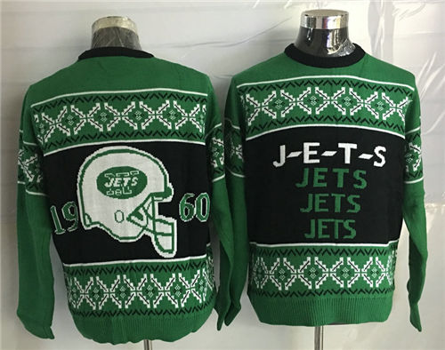 Men's New York Jets Crew Neck Football Ugly Sweater