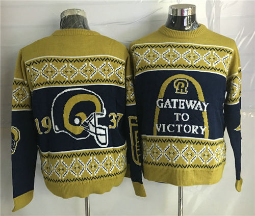 Mens Los Angeles Rams Crew Neck Football Ugly Sweater