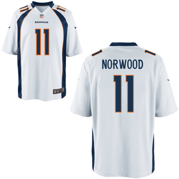Men's Denver Broncos #11 Jordan Norwood White Road Nike Elite Jersey
