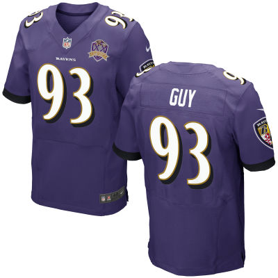 Men's Baltimore Ravens #93 Lawrence Guy Nike Purple Player Game Jersey