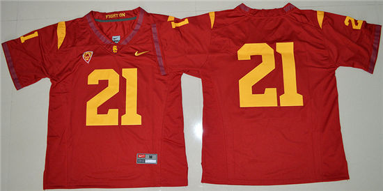 Men's USC Trojans #21 Su'a Cravens  Nike Red NCAA College Football Jersey -Without Name